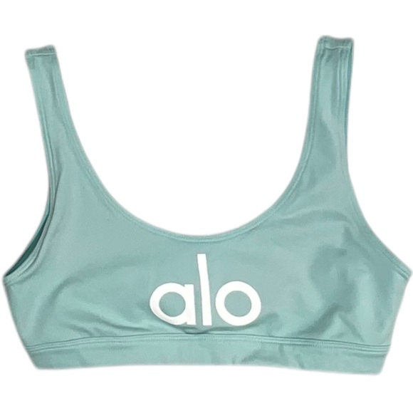NWOT ALO Yoga ambient logo bra Blue Quartz‎ Size Small - Picture 2 of 10